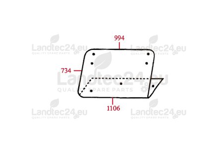 Glass window (rear) curved, not tinted suitable for CNH 5124413, Fiat